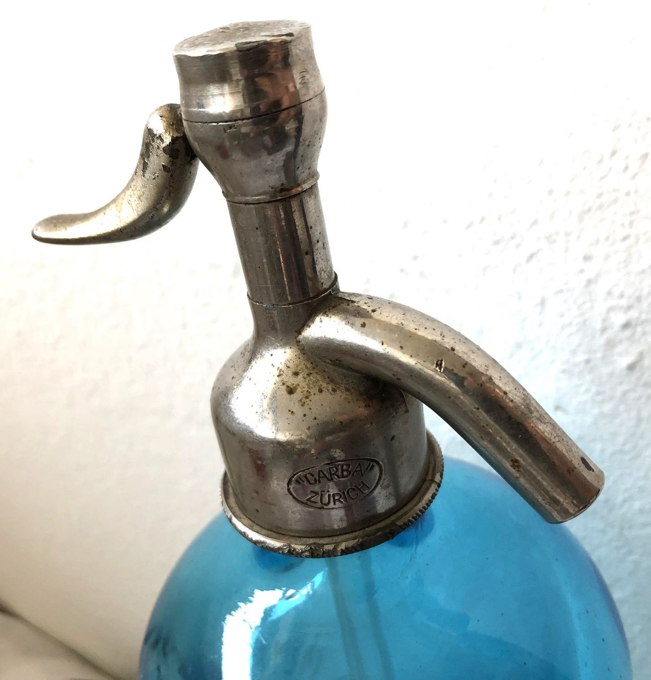 Bottiglie: Antike blaue Siphonflasche - Carba & Meyer-Wieland – Usato da Schaffhausen venduto da durruti 3