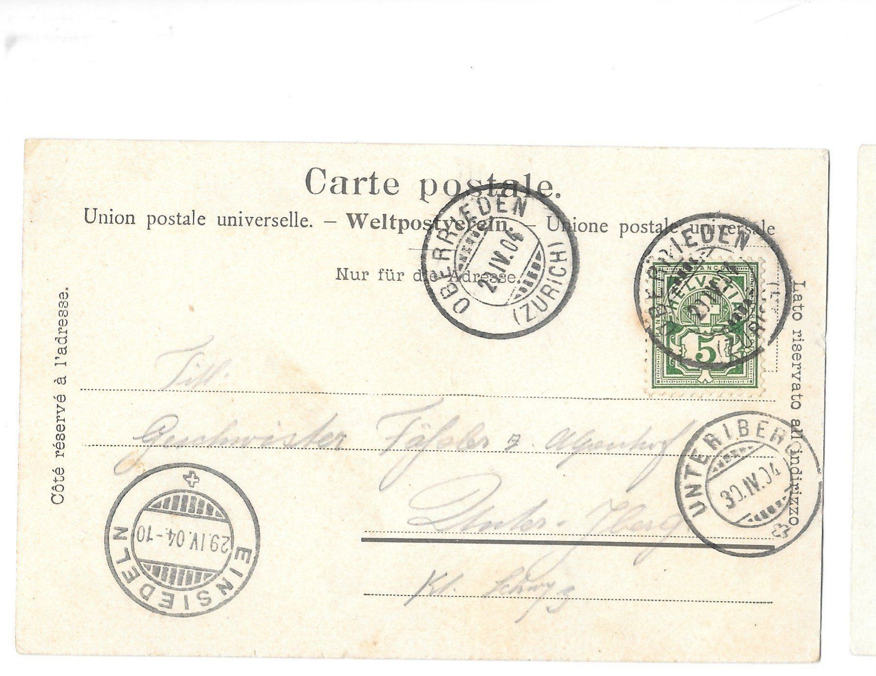 Cartoline postali: Richterswil colorierte Gesamtansicht – Usato da Olten venduto da clotaldi 1