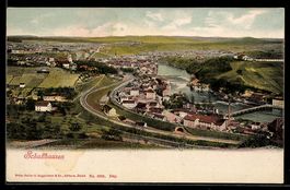 Schaffhausen, Gesamtansicht mit Rheinsch