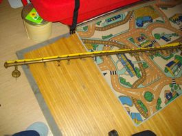 Antice Vorhangstange aus Messing