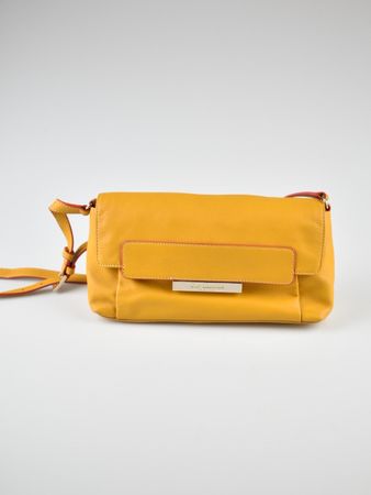 Guy Laroche Paris Umhängetasche, Leder, senfgelb, unbenutzt