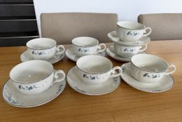 7 Teetassen Val Bleu Villeroy & Boch