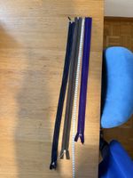 3 Reissverschlüsse 55 - 65 cm, violett, braun, schwarz