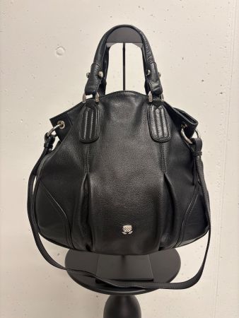 Navyboot grosse Beuteltasche schwarz Leder Crossbody Hobo