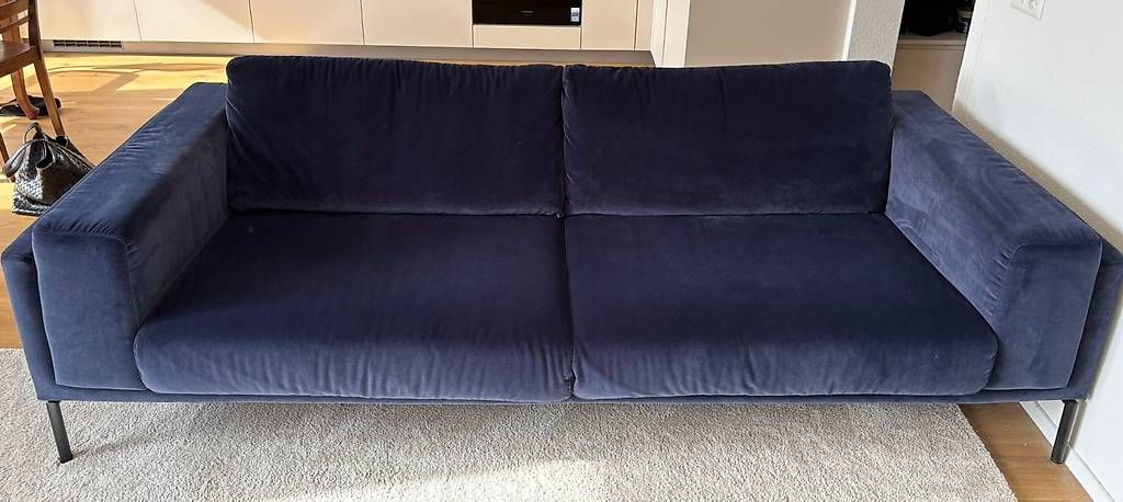 Divani: 3er-Designer-Sofa in dunkelblau/navy – Usato da Zürich venduto da manufr21 1