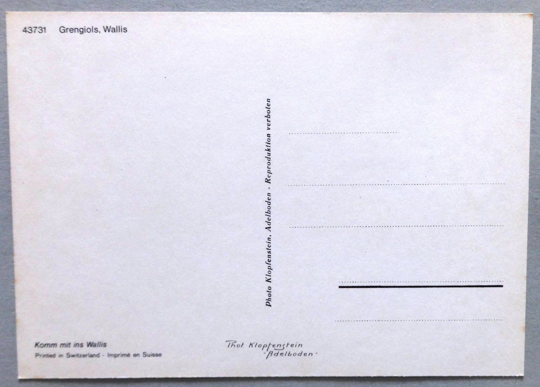 Cartes postales: Grengiols, Wallis – D'occasion à Fétigny par Billy2miny 1