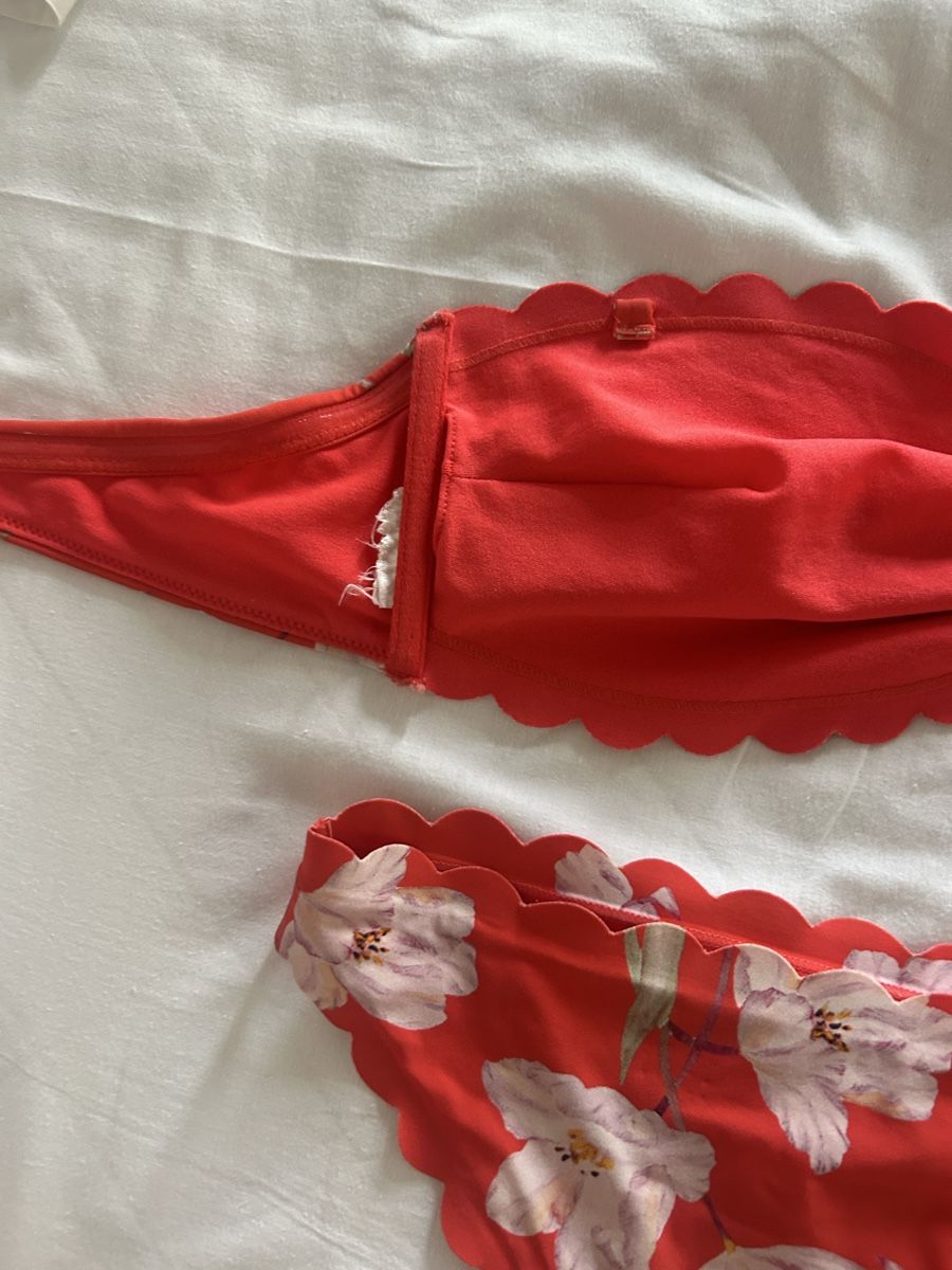 Badekleider & Bikinis: Ensemble de bikini bandeau corail à fleurs taille M – Gebraucht aus St-Prex von mar_f6t6 4