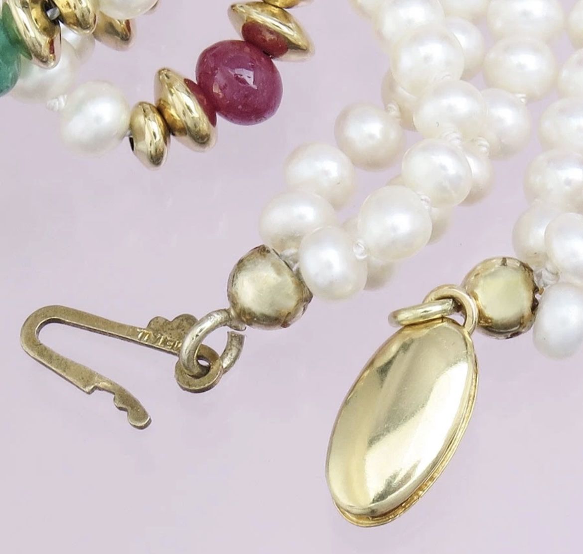 Catenine: Collier perles et pierres or – Nuovo (secondo la descrizione) da Granges-Paccot venduto da keopskephrem 2