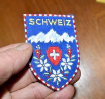 VINTAGE Badge SCHWEIZ  Berg ST. GALLER STICKEREI abzeichen