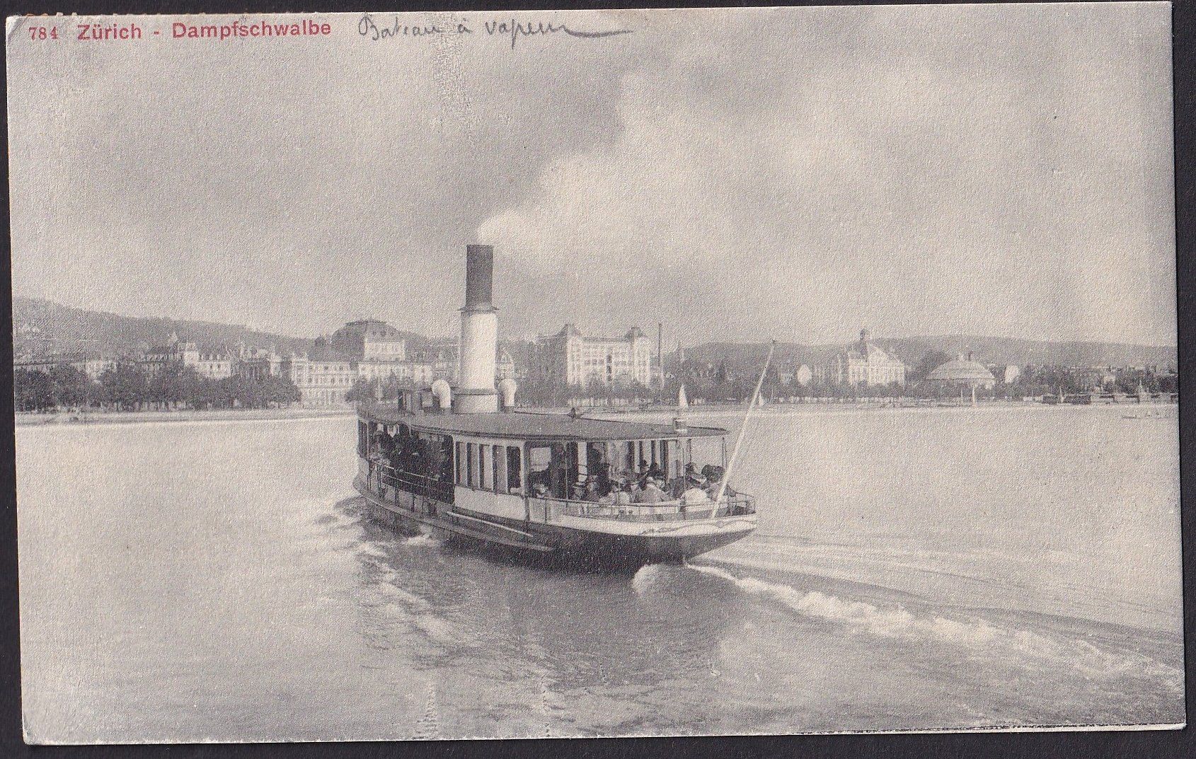 Cartes postales: Zürich mit Dampfschwalbe – D'occasion à Olten par clotaldi