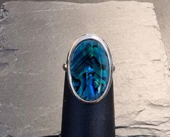 Bague argentée avec abalone