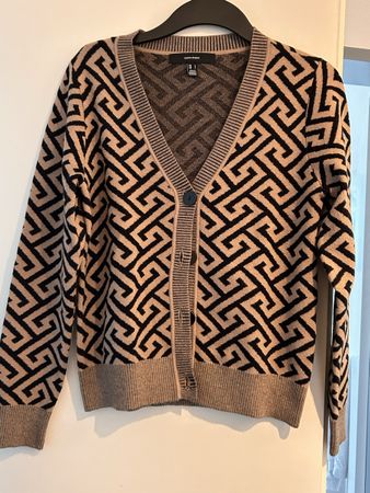 Strickjäggli von Vero Moda, Grösse L, beige-schwarz