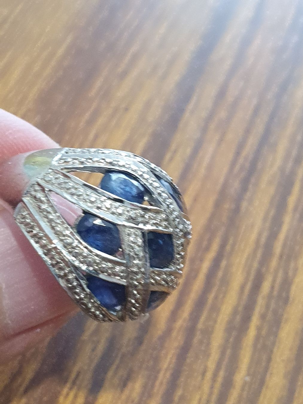 Ringe: Ansprechender Saphir Ring in 925er Silber Montur – Gebraucht aus Wohlen AG von palmsprings 4