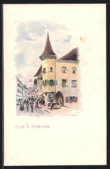 Cartoline postali: Künstler-AK Thoune, Une Rue – Usato da Berlin venduto da bartko-reher