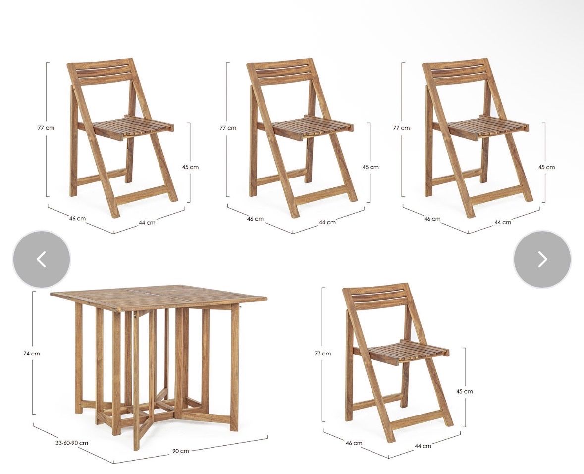 Tischset: WOOD FOLDING GARDEN TABLE AND 4 CHAIRS SET – Gebraucht aus Bern von ell_v8kx 3