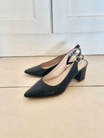 Escarpins slingback noirs effet crocodile - Taille 38