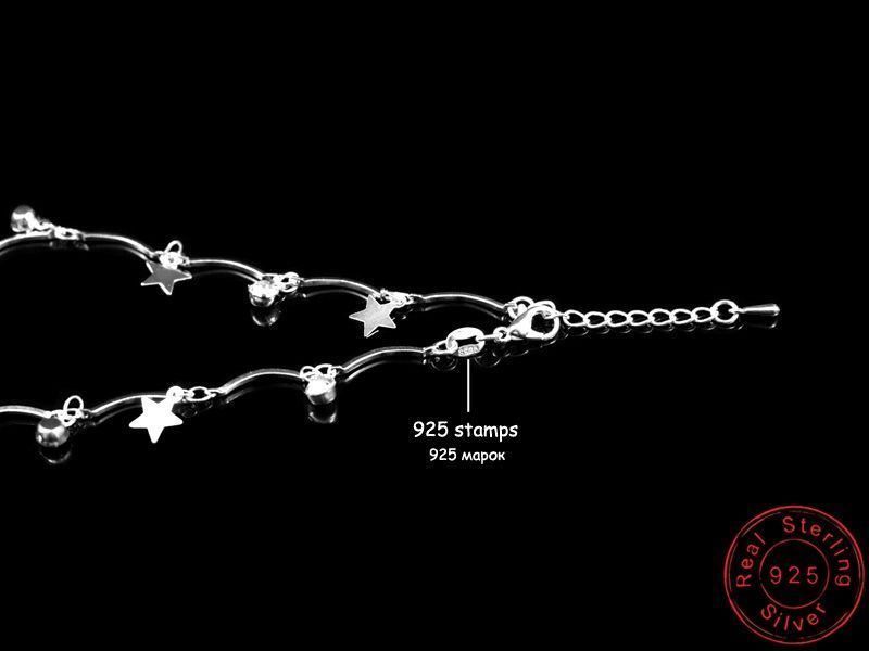 Armbänder & -reifen: silber fusskette mit sternen und stein – Neu und originalverpackt aus St. Gallen von yatoot26 3
