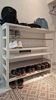 Bank mit Schuhablage Schuhregal weiss