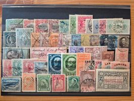 Briefmarken weltweit */o auf Karte A5 Zustand gem. Bild