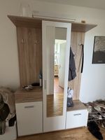 Garderobe mit Spiegel, Sitzbank, Schrank & Tablar
