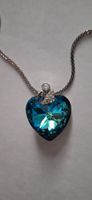 Swarovski-Halskette mit blauem Herz aus 925er Silber