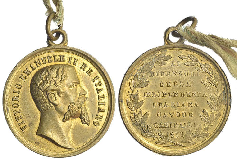 Medaglie: Italiem, Medaille 1859, Garibaldi Cavour – Usato da Chiasso venduto da Novamarketing