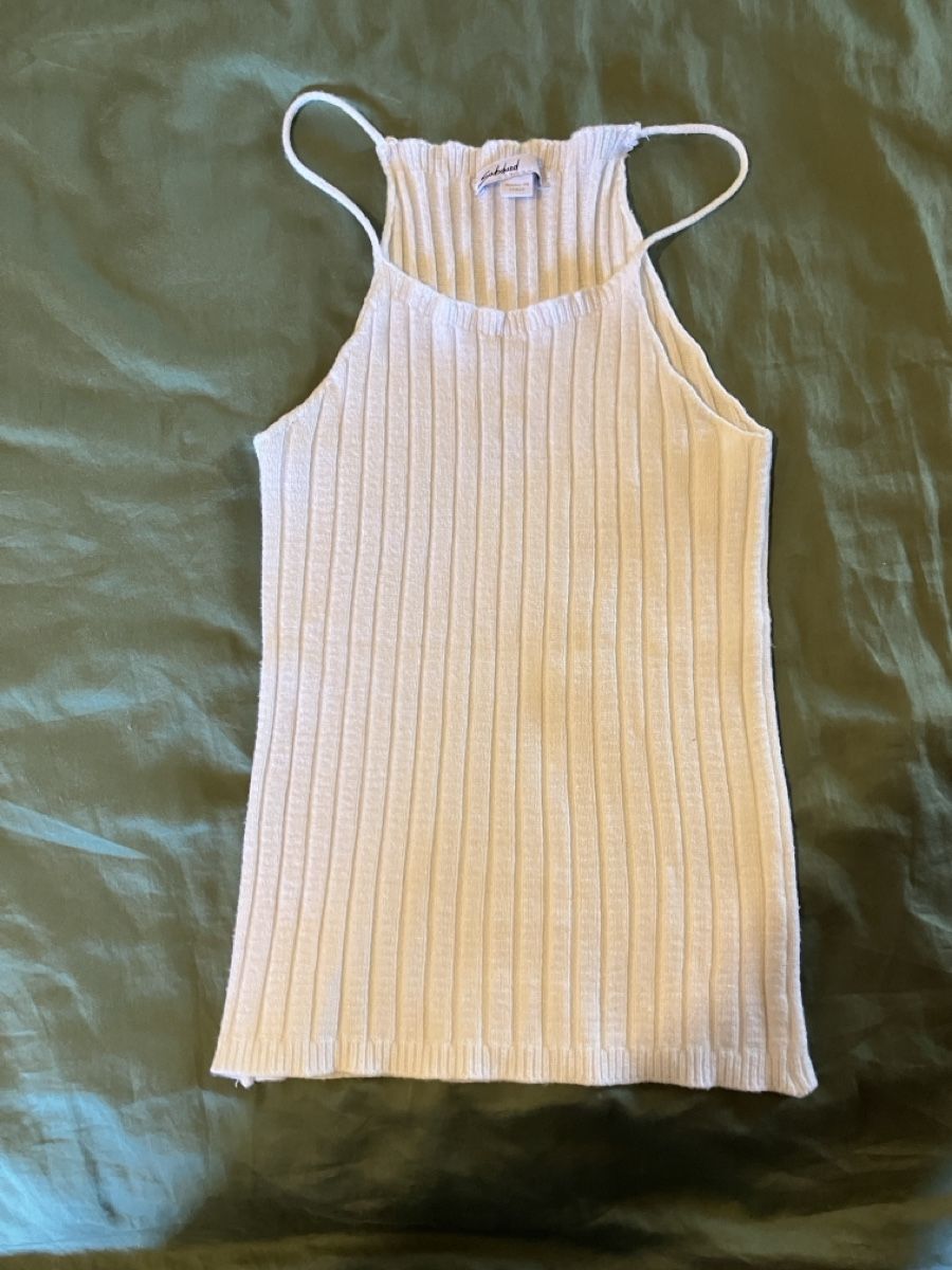 Top: Subdued Top, Rippstrick, weiss, Gr. S  – Usato da frauenfeld venduto da Lahu8 1