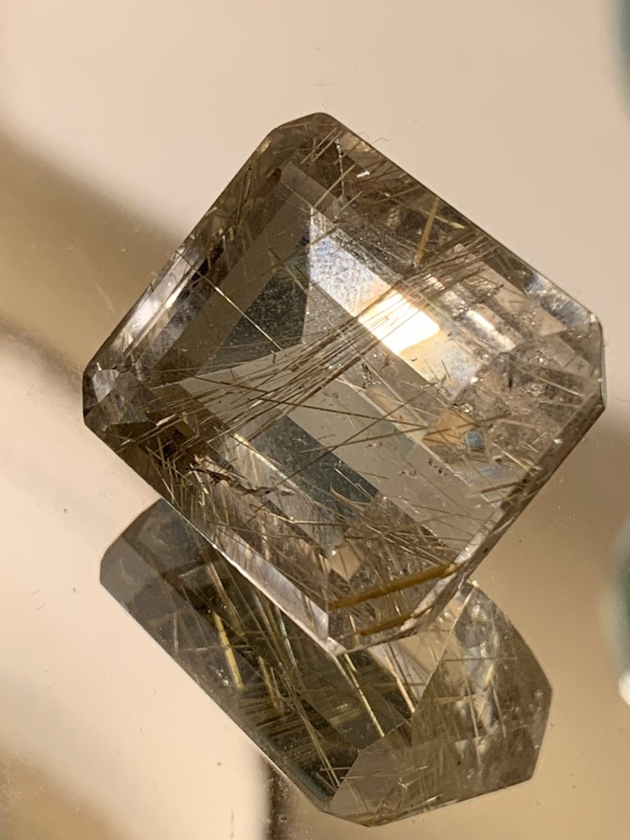 Pietre preziose: Rutilquarz Schmuckstein , Goldene Einschlüsse, – Usato da Worblaufen venduto da Invintage64