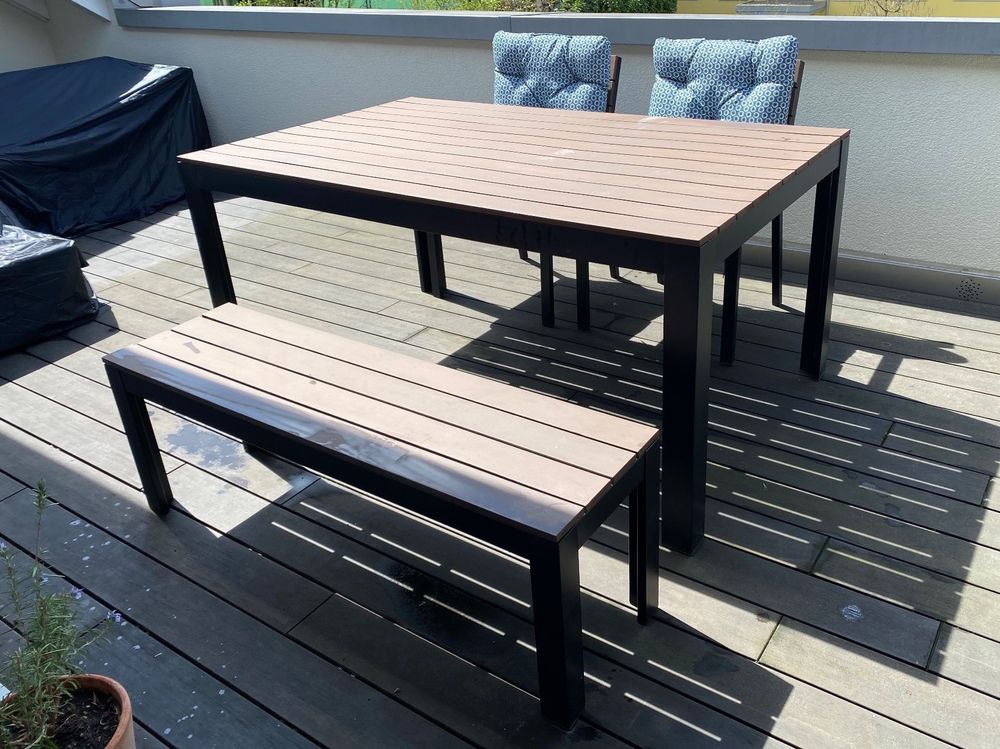 Gartentisch mit 2 Stühlen und Bank Kaufen auf Ricardo