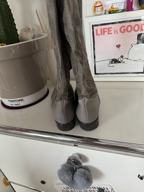 Baldinini Scarpe da donna: BALDININI Stiefel Velours Glatt Leder Grau 40 – Usato da Zuerich venduto da Moochie 2
