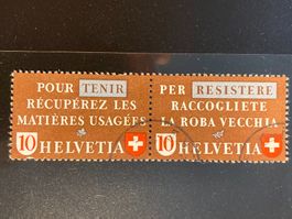 Schweiz 1942 Altstoff-Paar Tenir Resistere gestempelt