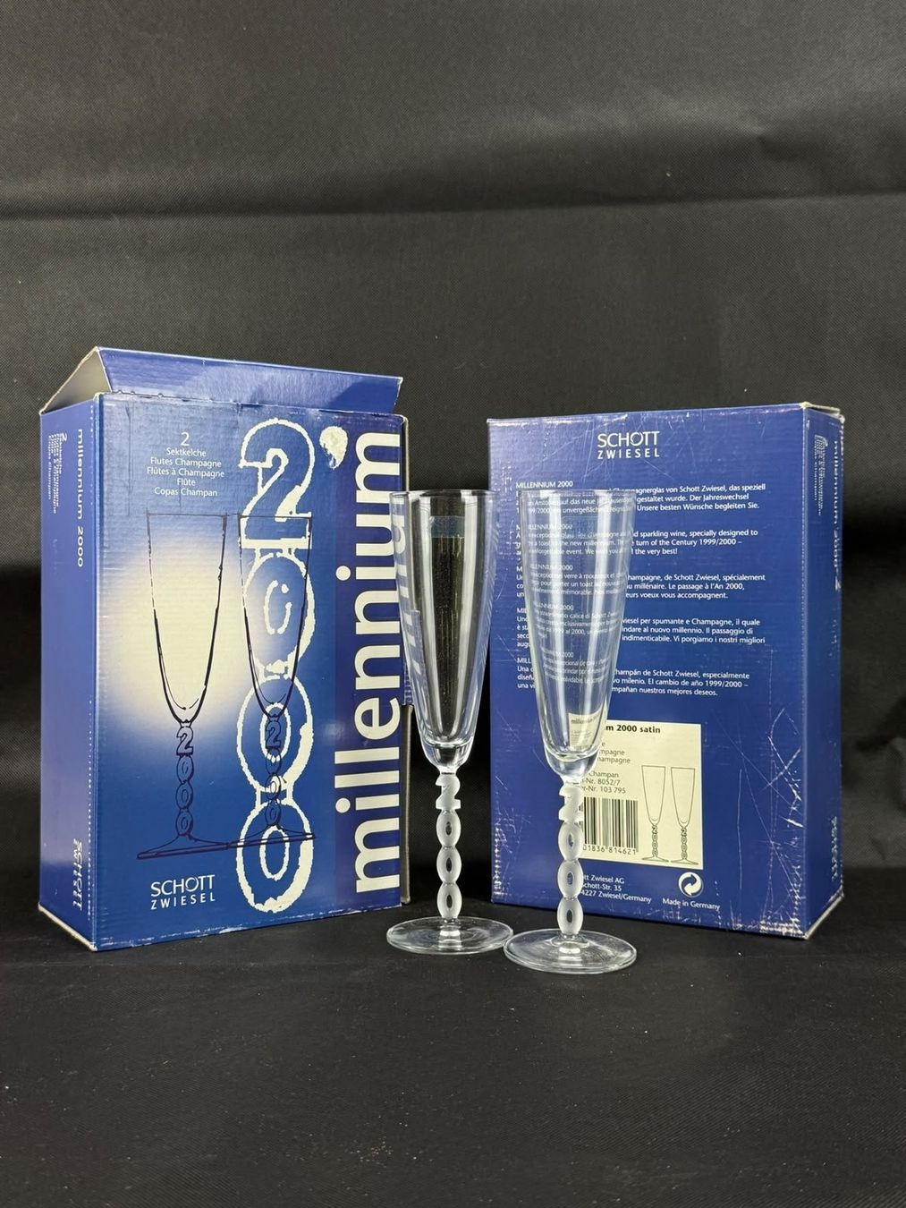 Schott Bicchieri: Schott Zwiesel Sektkelche Millennium 2000 – Nuovo (secondo la descrizione) da Rheineck venduto da welltabac