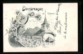 Künstler-AK Dombresson, Le Temple, 1902