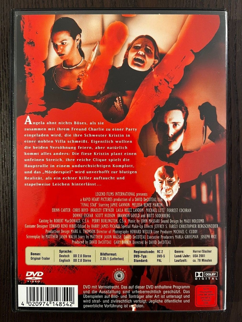 Tutti i DVDs: Final Stab - Du bist tot! – Usato da Zürich venduto da FilmFreunde 1