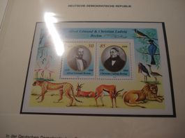 DDR Block Gebr. Brehm, Tiere, 1989, ET-o + **, mit Beschrieb