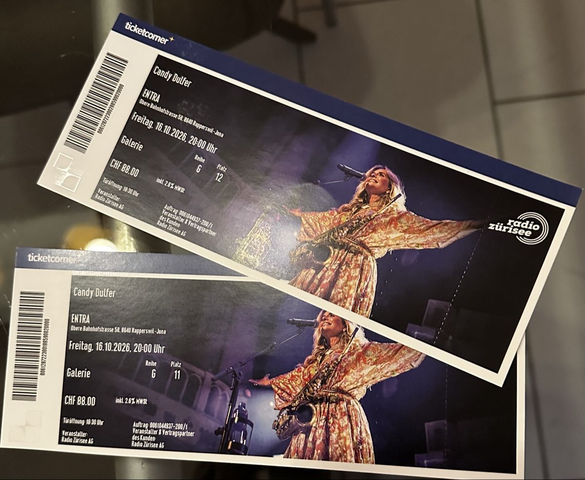 Tickets: Candy Dulfer – Neu und originalverpackt aus Nürensdorf von Kev_Meier95