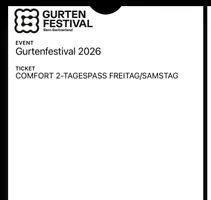 2x Comfort 2-Tagespass Freitag/Samstag Gurtenfestival