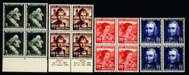 1941, Pro Juventute, Viererblöcke, **