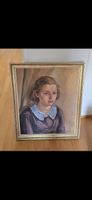 Tableau portrait jeune fille signé Been cadre doré