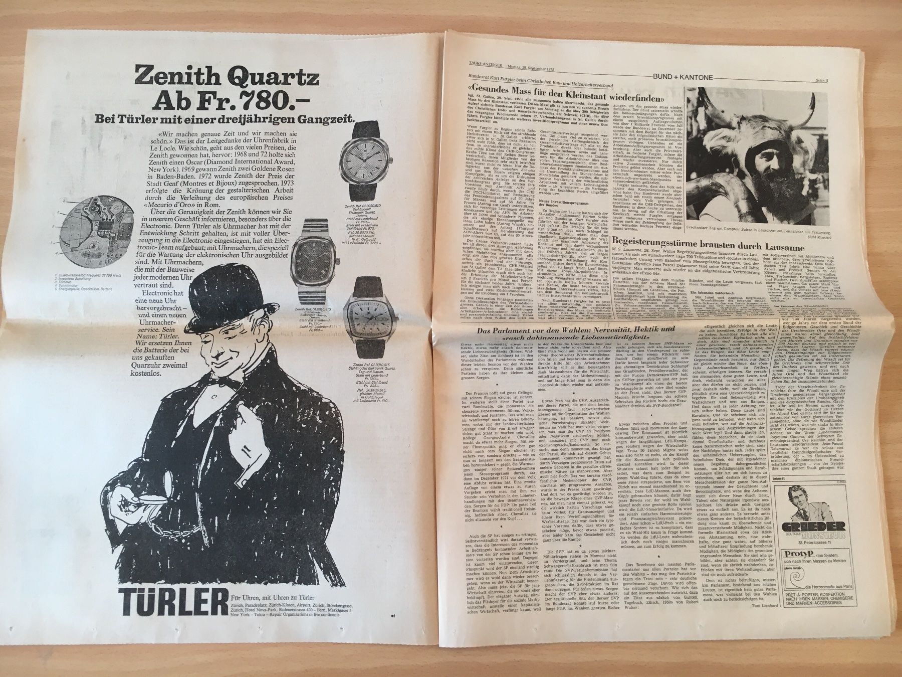Zeitschriften & Magazine: Tagesanzeiger vom 29. September 1975 – Gebraucht aus Luzern von Jiggy_8898 2