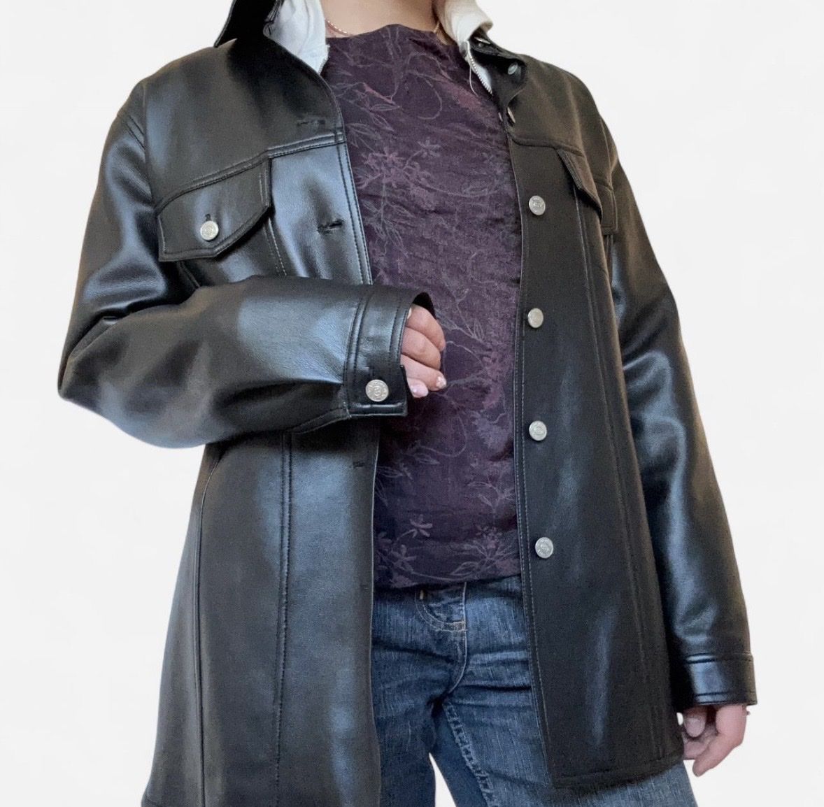 Cappotti: Vegan black leather jacket with buttons – Nuovo (secondo la descrizione) da Bottmingen venduto da amy_82fd