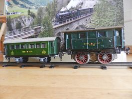 Alte SBB-Ellok 12V Blech mit BUCO-Wagen2/3KL.Spur0