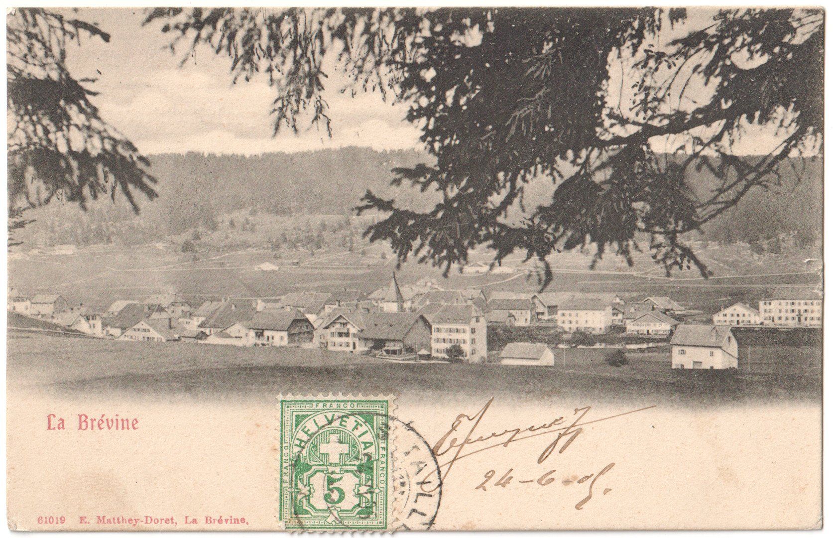 Cartes postales: LA BRÉVINE: vue générale 1905 – D'occasion à Engelburg par Swisscards