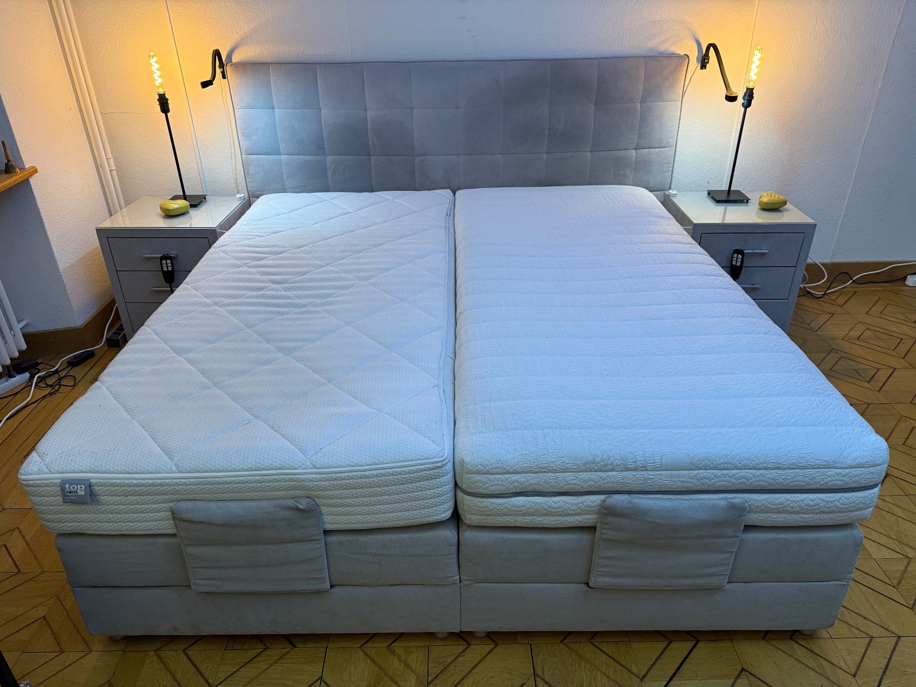 Elektrisches Boxspringbett grau gebraucht guter Zustand (Gebraucht) in Aesch ZH für CHF 999 – nur Abholung auf Ricardo kaufen