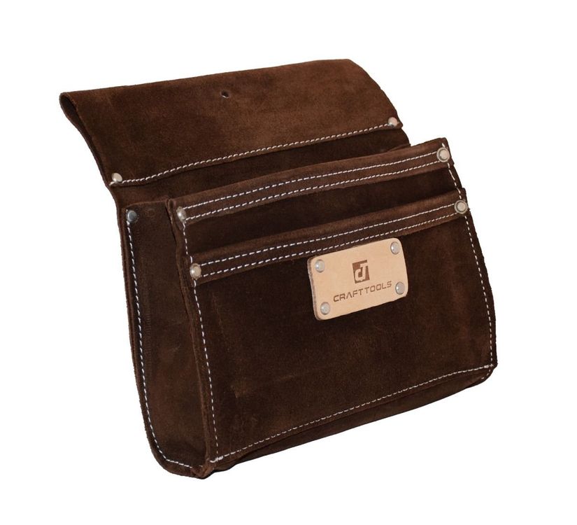 Kaufmann Nageltasche Aus Rindleder - Robust Mit 2 Fächern & Hammerschlaufe