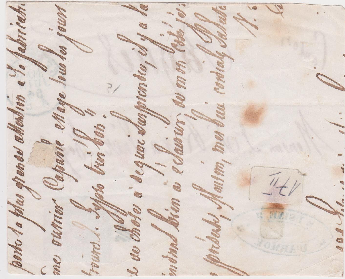 Tous les timbres: Timbre Rayon I  sur bout d'enveloppe – D'occasion à Pailly par jme99 1