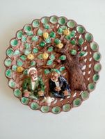 Wandteller Keramik Usbekistan 23 cm Handarbeit Wanddeko Top!