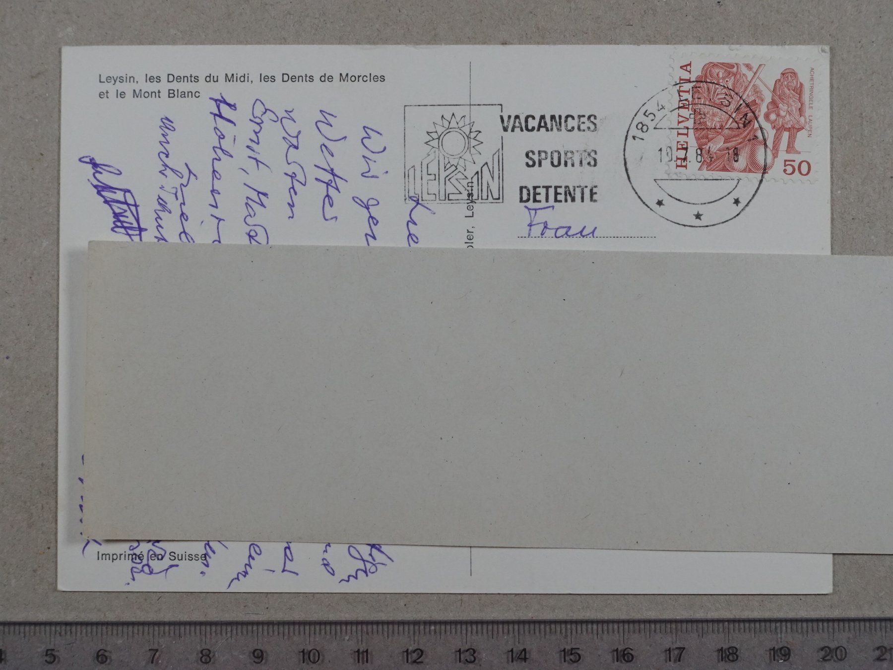 Cartoline postali: Leysin, 1984, Dents du Midi – Usato da Lenzburg venduto da fh1 1