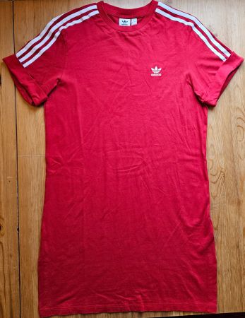 T-Shirt adidas extralang rot Gr 38 Shirt retro/vintage Kleid