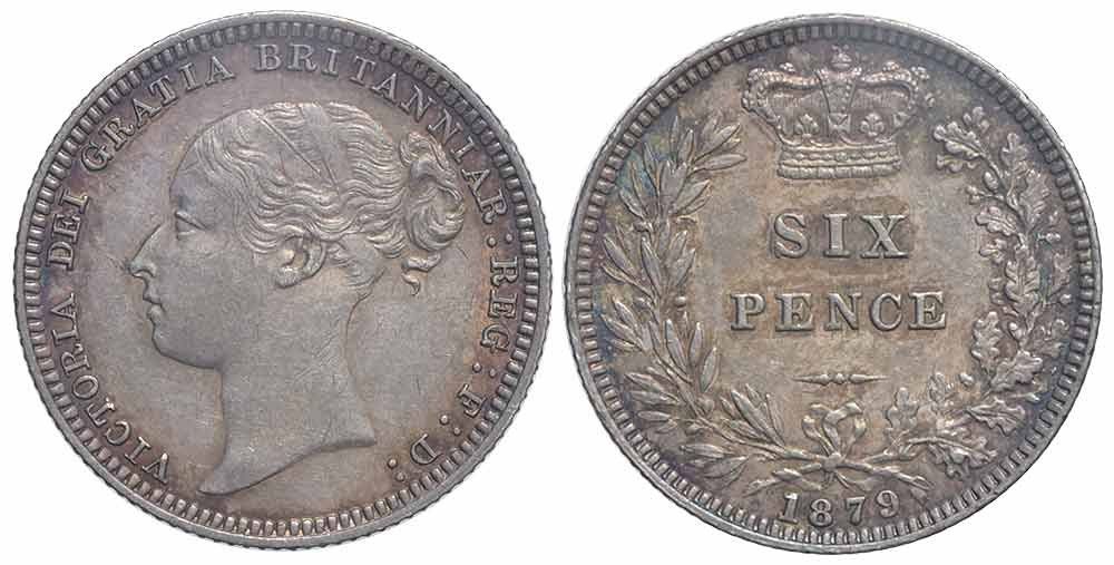 Tutti le monete: Großbritannien, 6 Pence 1879 – Usato da Chiasso venduto da Novamarketing